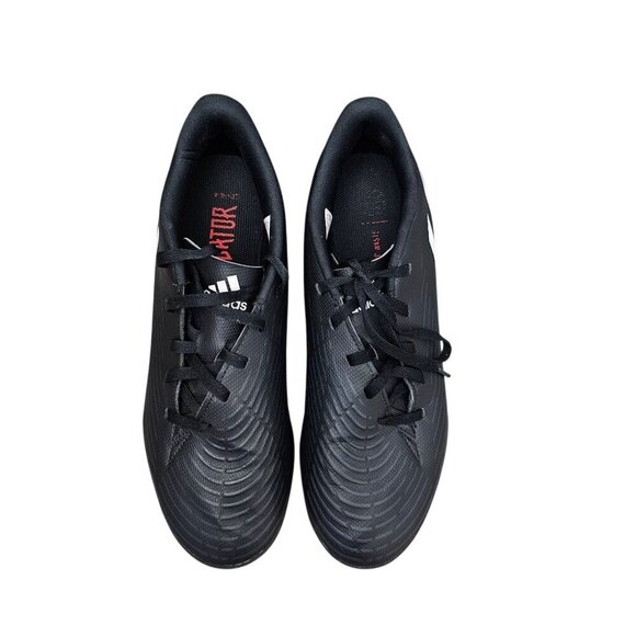adidas Men\'s PREDATOR EDGE.4 Artificial Turf Black & White Athletic Soccer Shoes